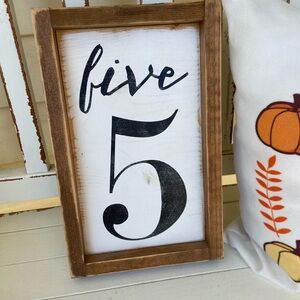 Currently Chic Family number 5 wooden sign
